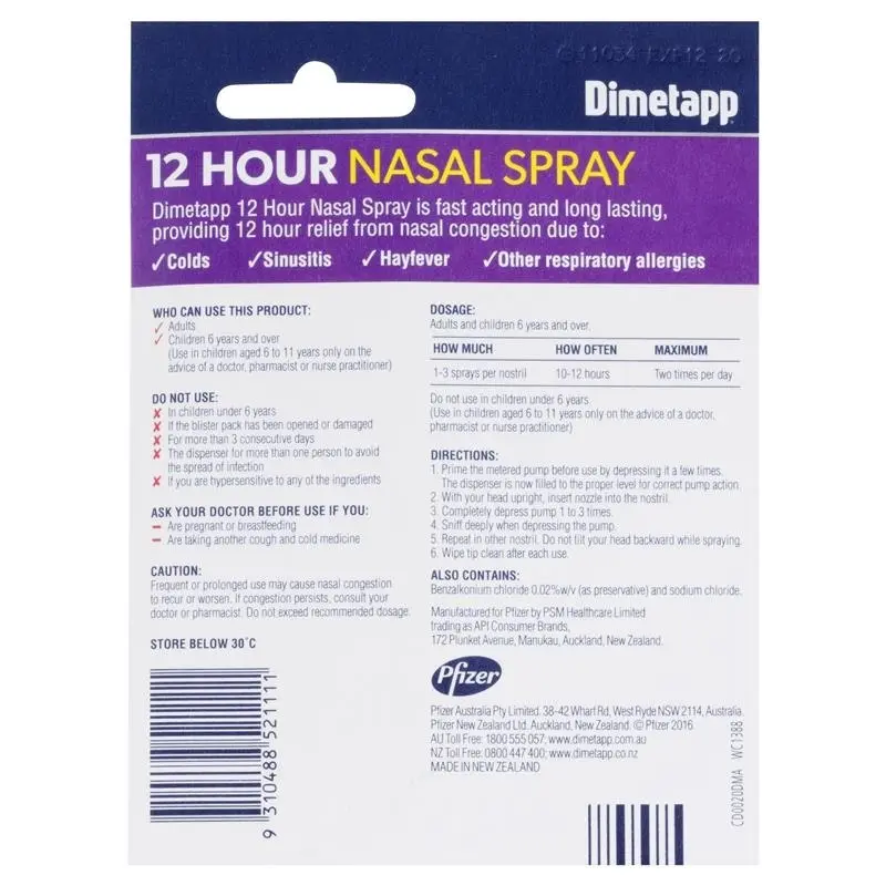 Dimetapp 12 Hour Nasal Spray 20ml