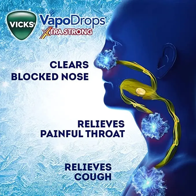 Vicks Vapodrops Xtra Strong Lemon Menthol Blast 16PK