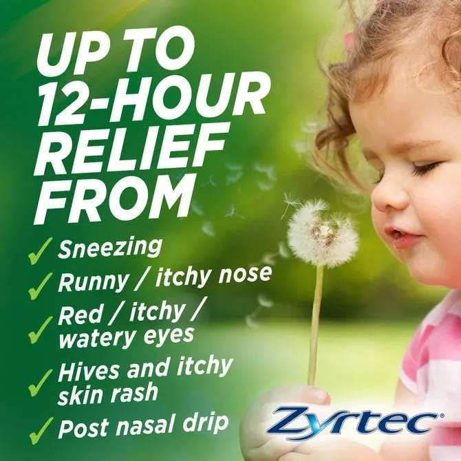 Zyrtec Kids Antihistamine Allergy & Hayfever Oral Liquid Grape 60mL