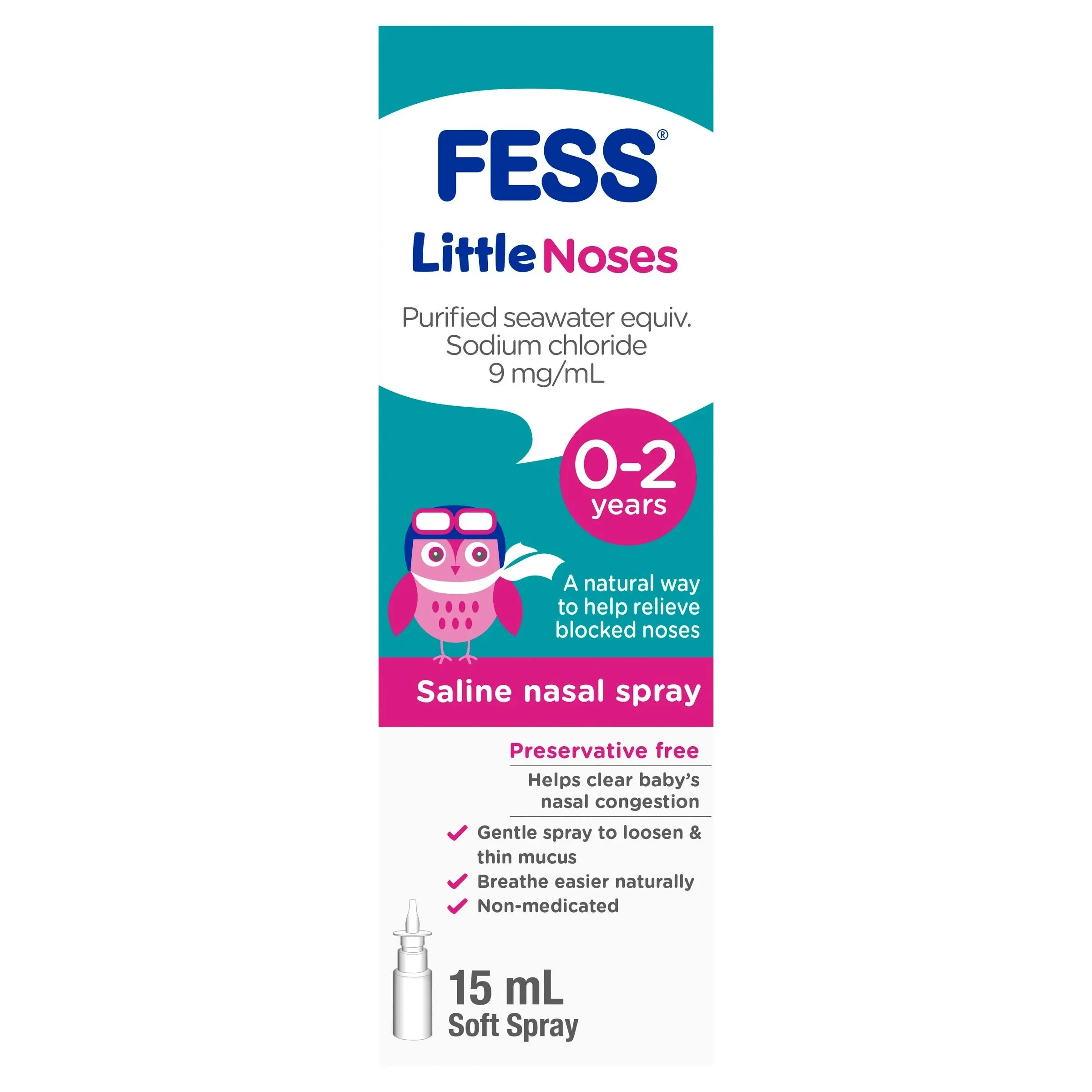 FESS Little Noses Saline Nose Spray Single 15ml