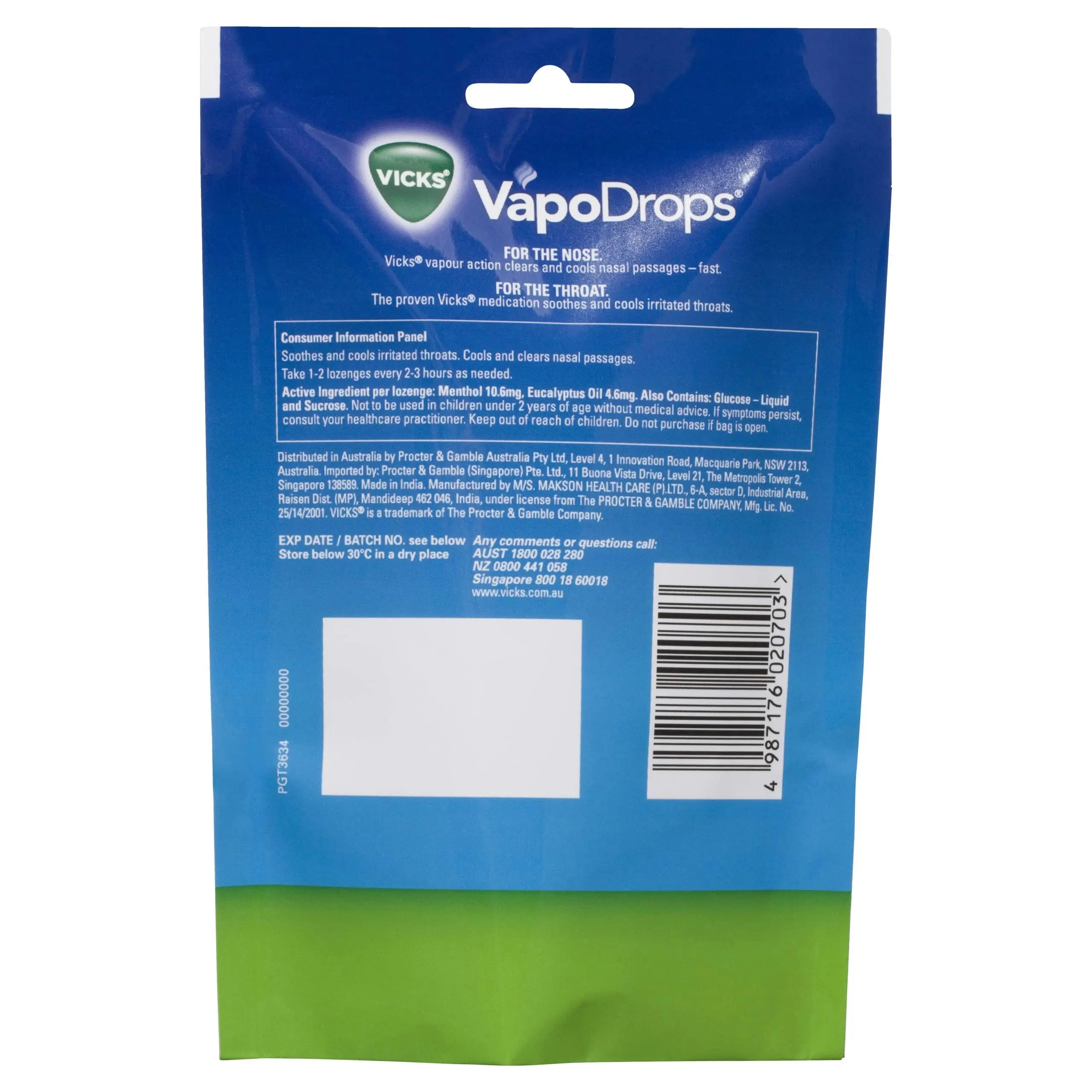 Vicks VapoDrops Original Menthol Lozenges 24 Pack