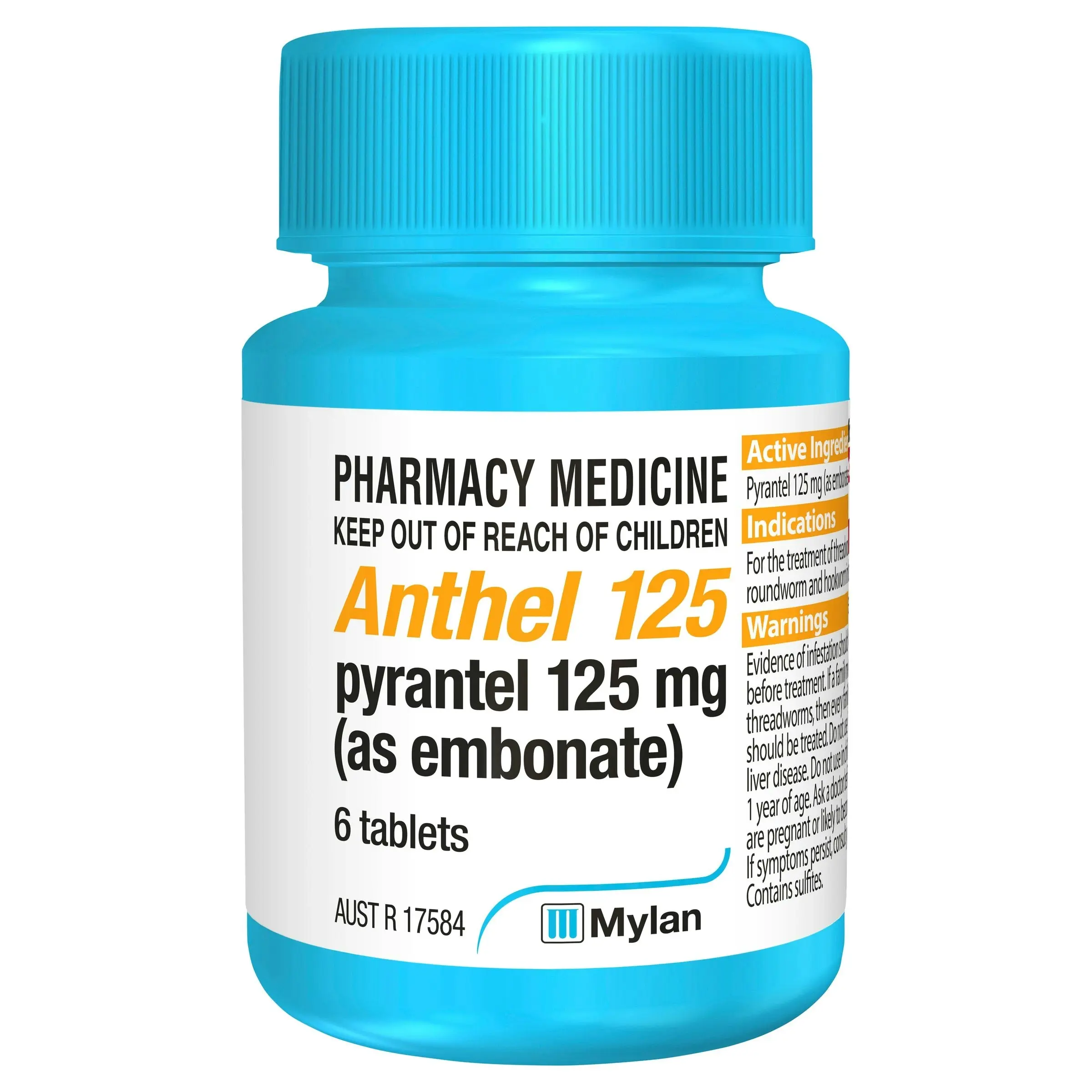 ANTHEL 125mg 6 Tablets