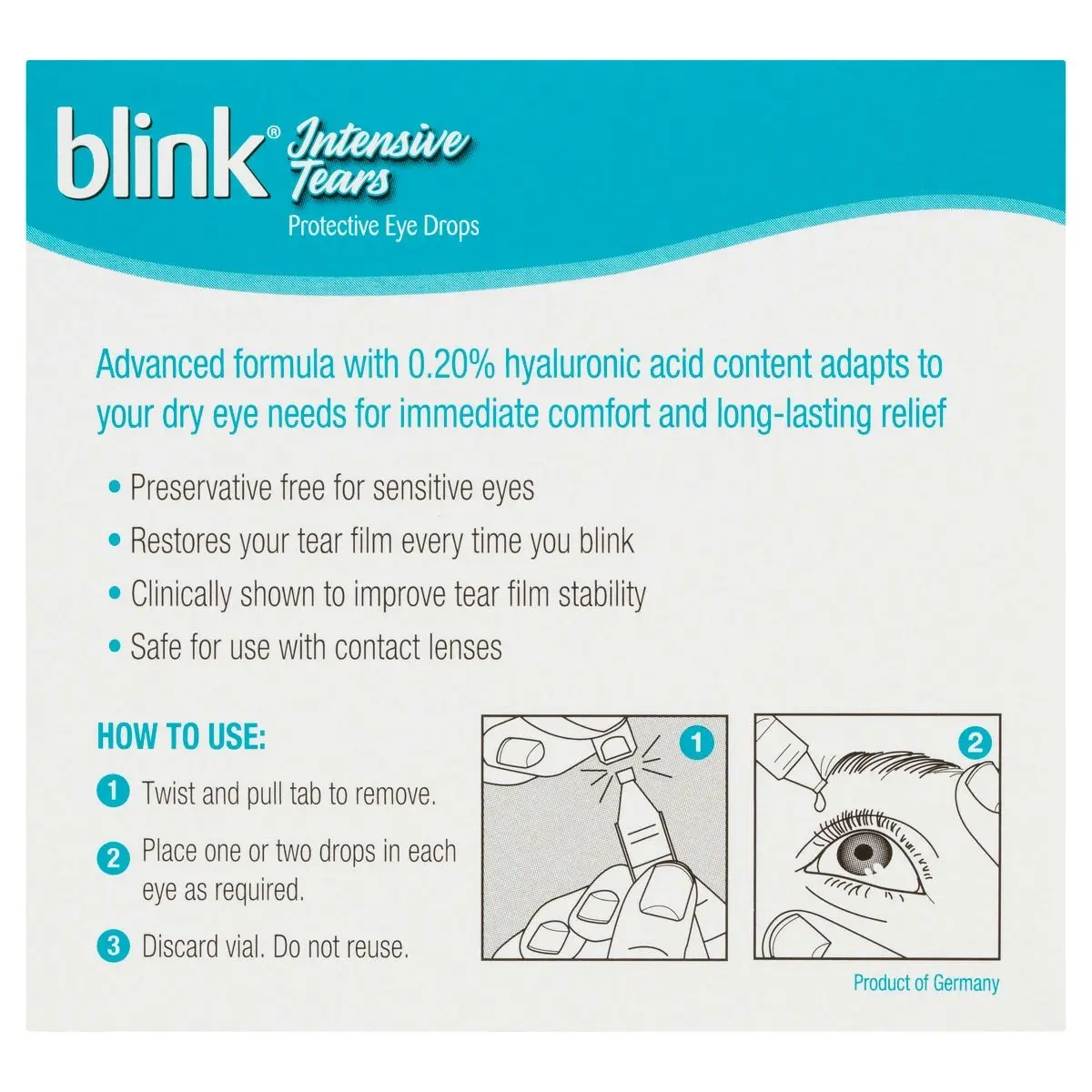 Blink Intensive Tears 0.25% 20 Vial