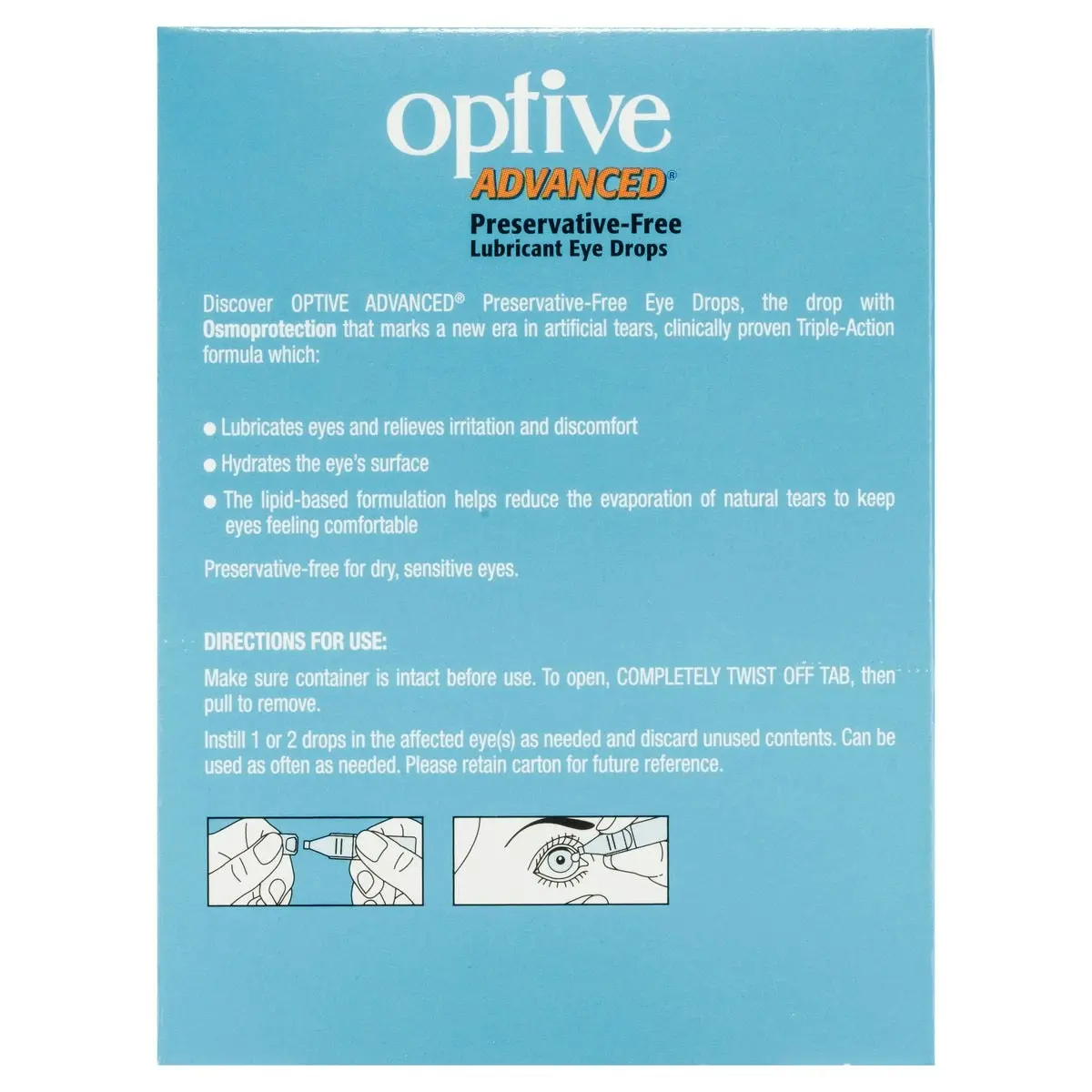 OPTIVE Advanced Lubricant Eye Drops 0.4ml X 30 Vials