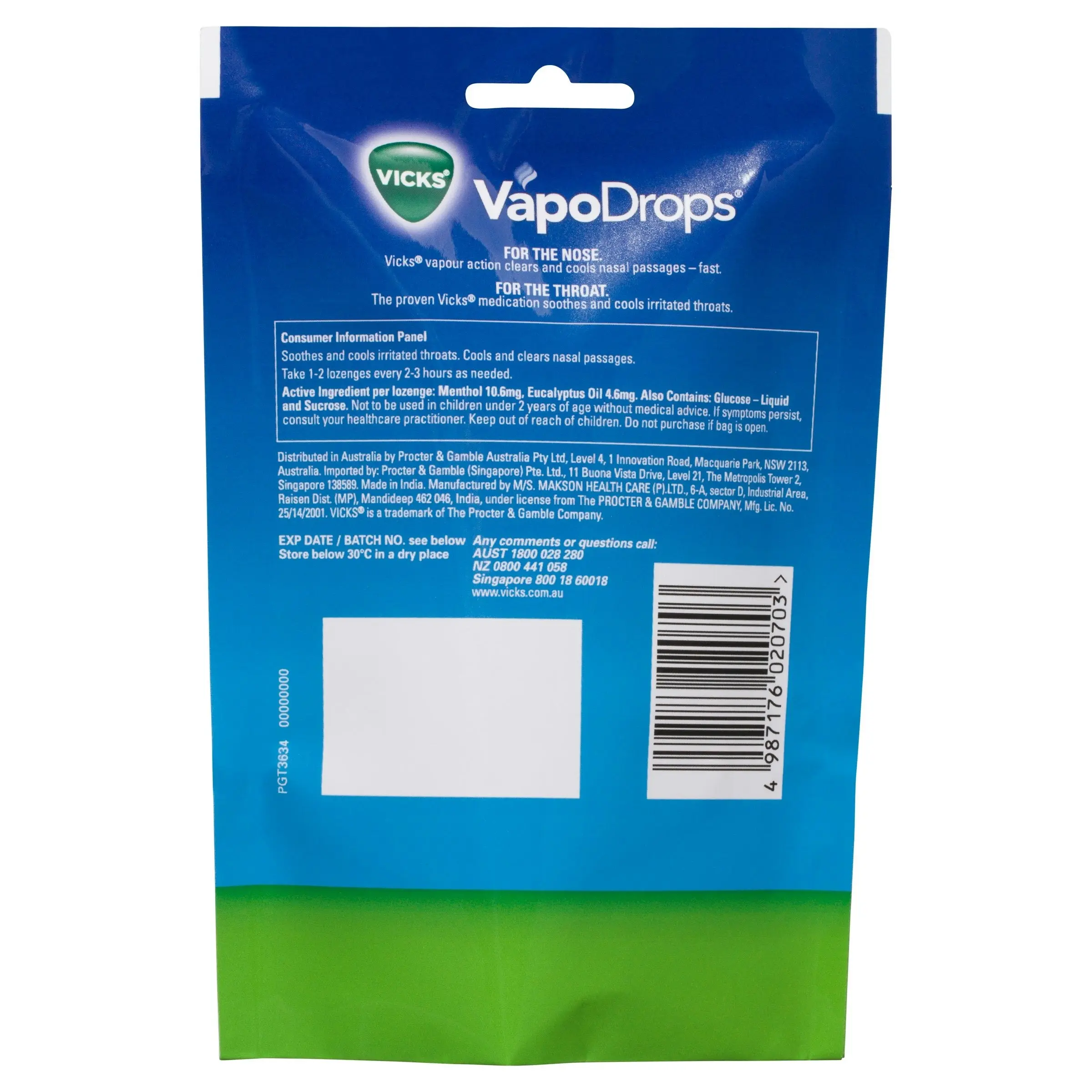 Vicks VapoDrops Original Menthol 42 Lozenges