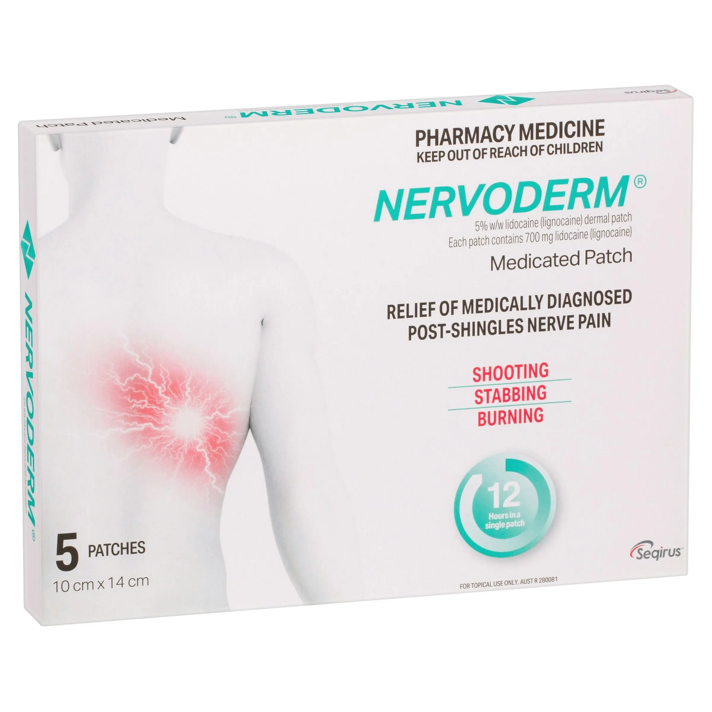 Nervoderm Lignocaine 5 Dermal Patch