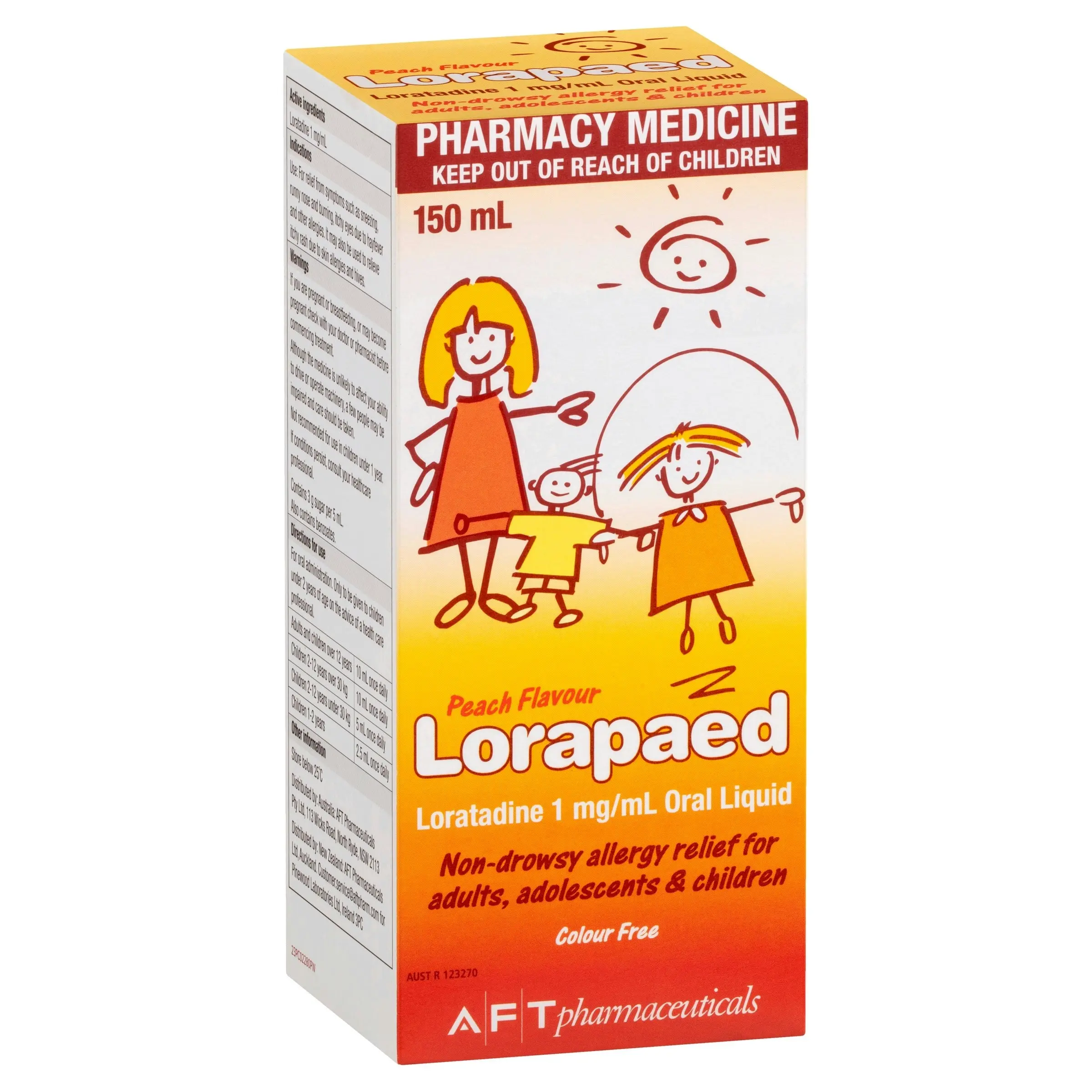 Lorapaed Antihistamine Liquid 1mg/ml 150ml