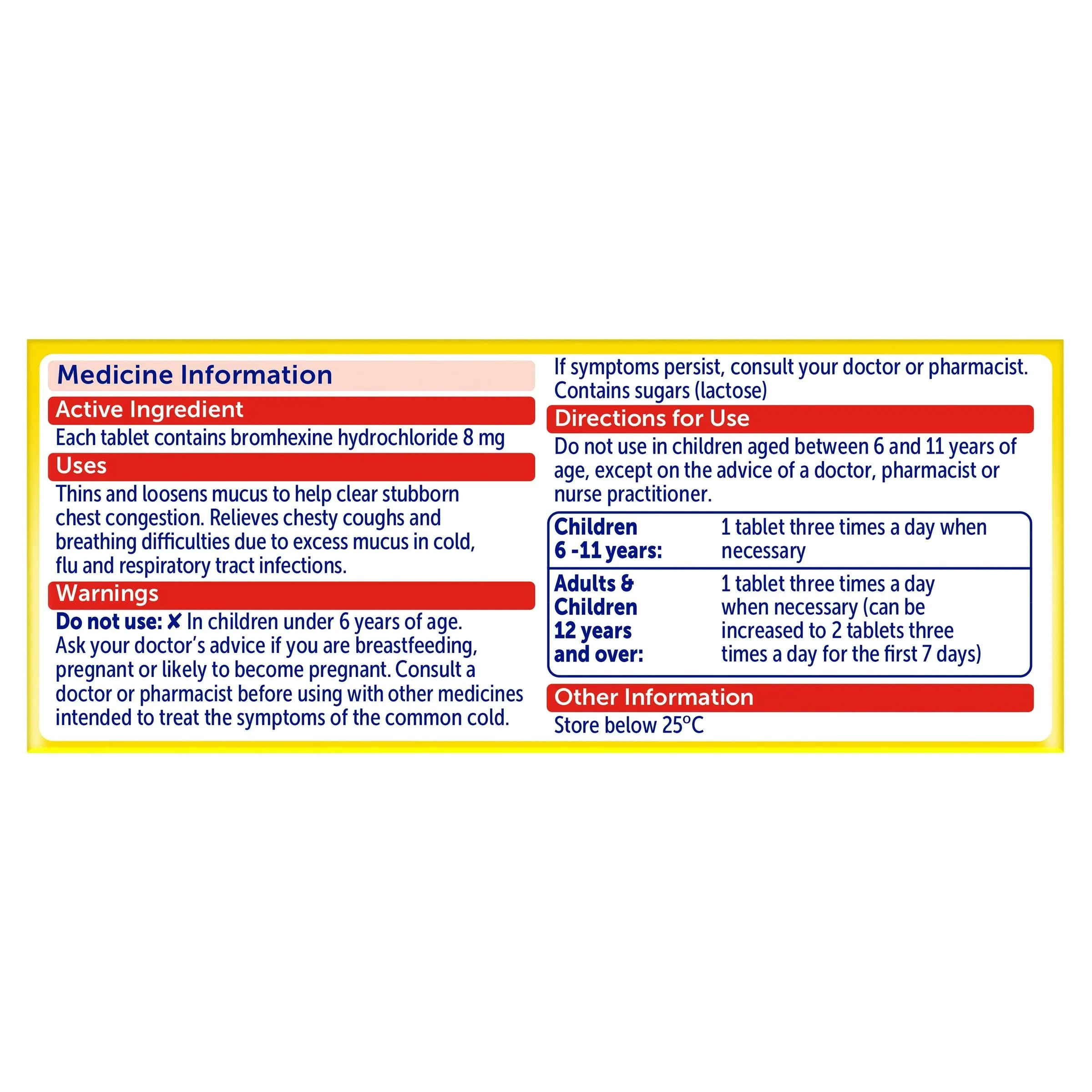 Bisolvon Chesty Forte 8mg - 30 Tablets