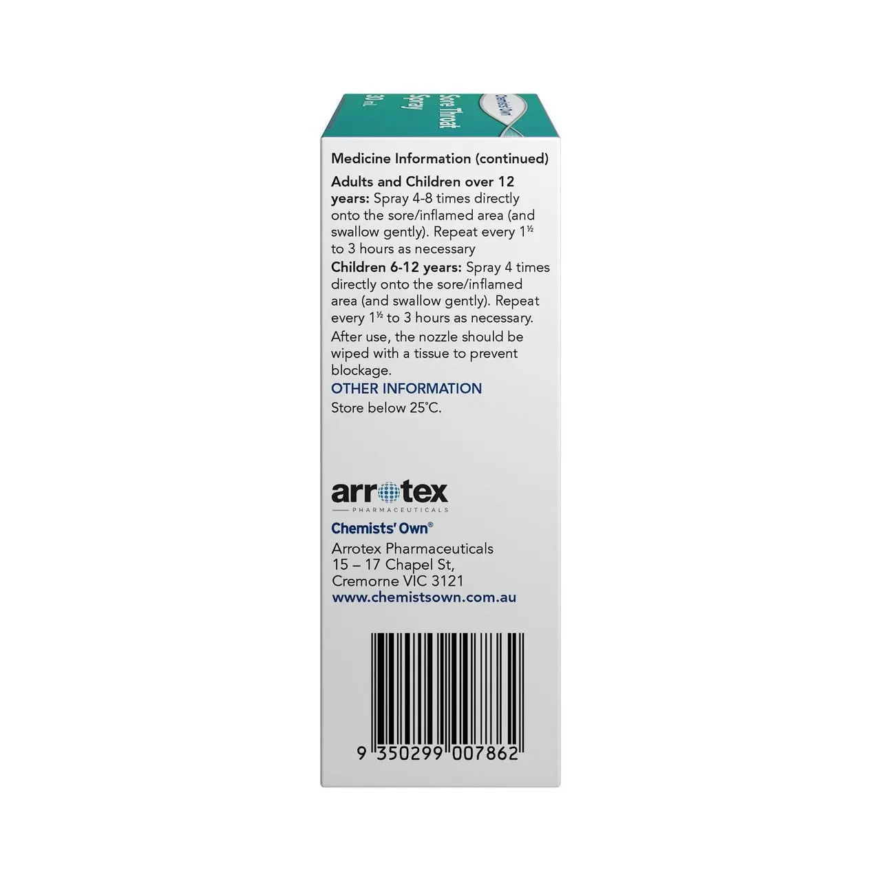 Chemists' Own Sore Throat Spray 30ml