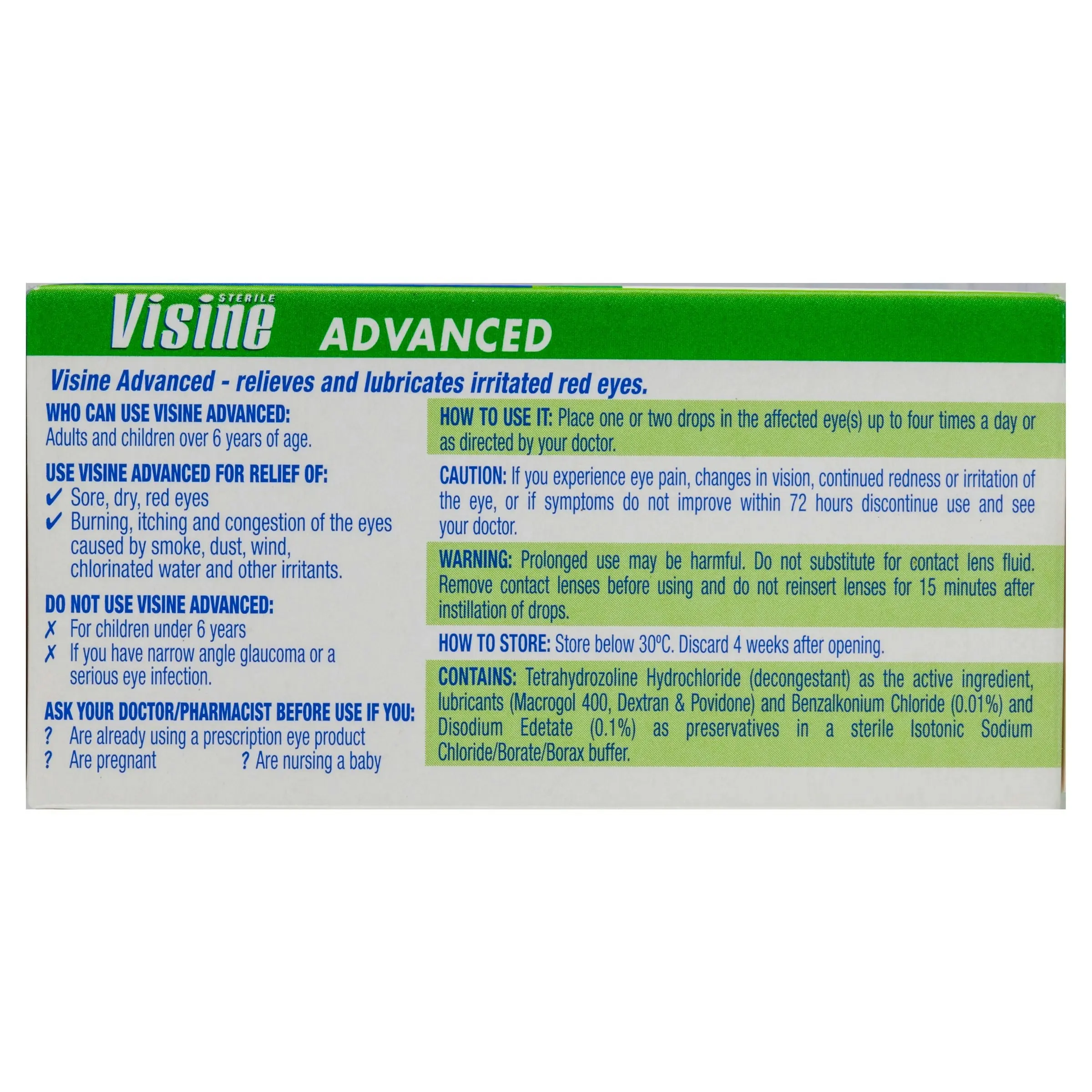 Visine Advanced Relief Eye Drops 15ml