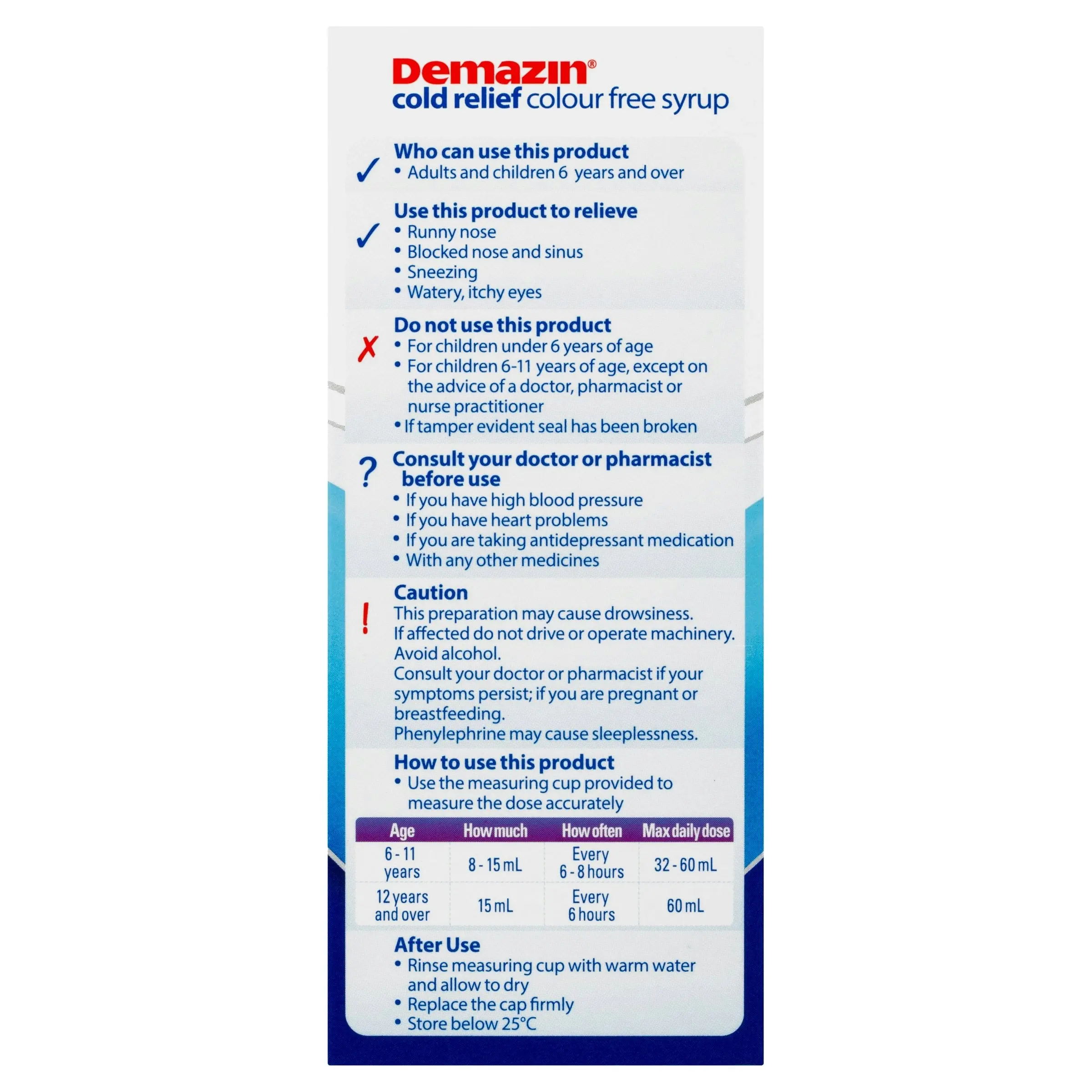 Demazin Kid 6+ Cold Cough Syrup 100ml