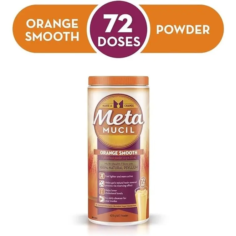 Metamucil Fibre Supplement Smooth Orange 72 Dose 425g