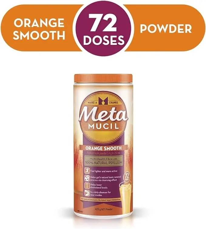 Metamucil Fibre Supplement Smooth Orange 72 Dose 425g