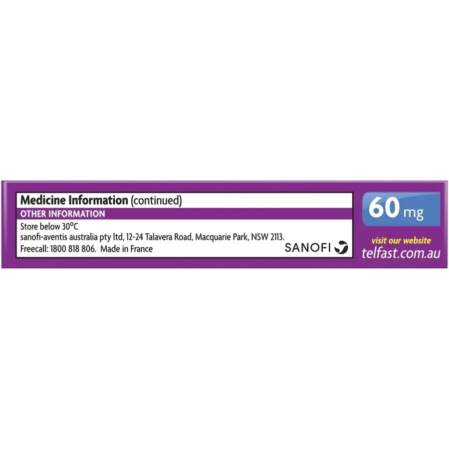 Telfast 60mg Non-Drowsy Tablets 10 Pack