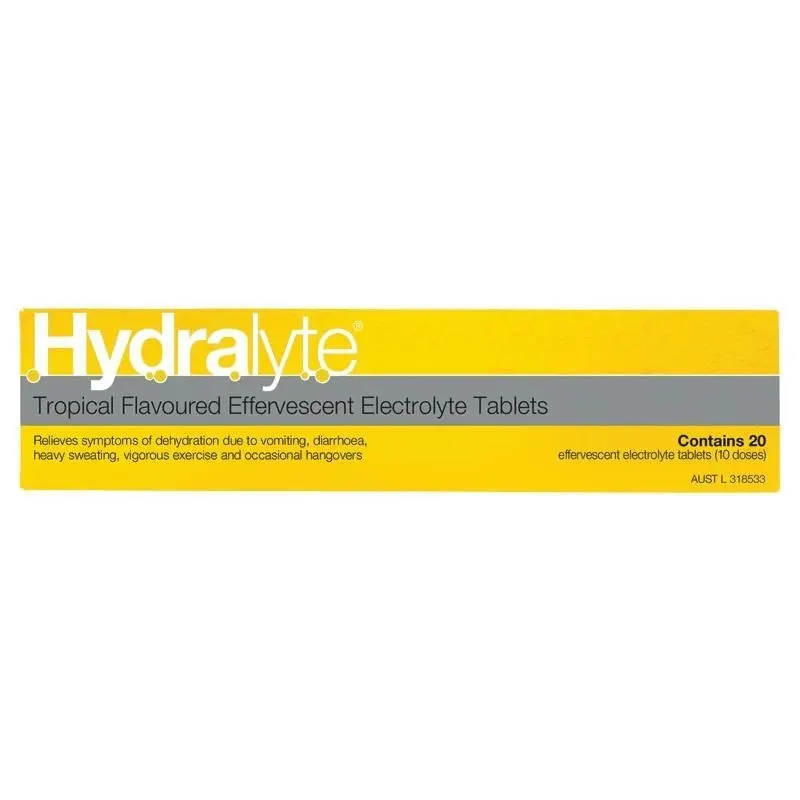 Hydralyte Electrolyte Effervescent Tropical 20 Tablets