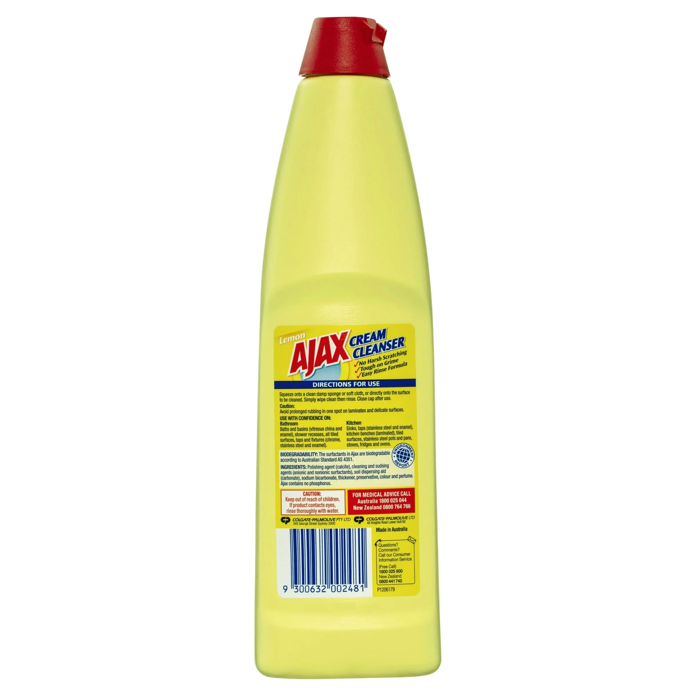 Ajax Cream Cleanser Lemon 375ml