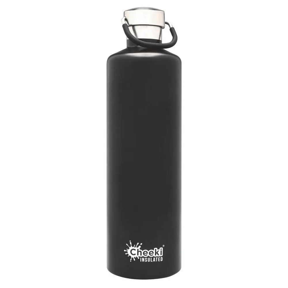 Cheeki Stainless Steel Bottle Insulated - Matte Black 1 Litre