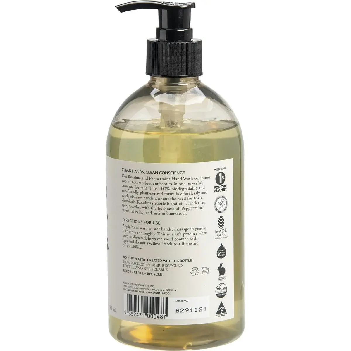 Koala Eco Hand Wash Rosalina & Peppermint 500ml