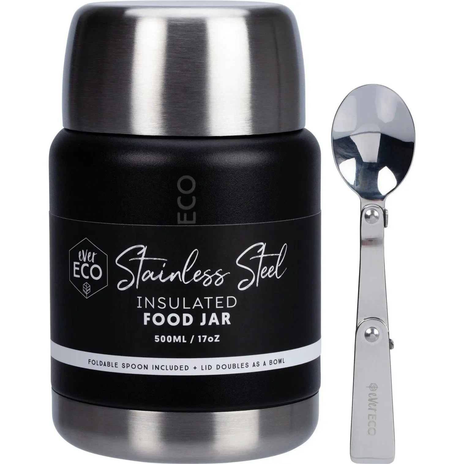 Ever Eco Insulated Stainless Steel Food Jar Onyx 500ml