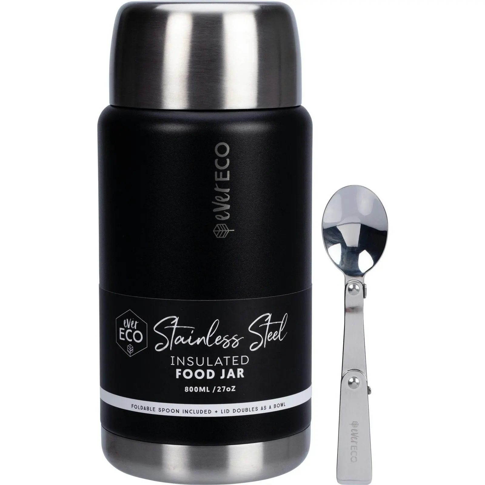 Ever Eco Insulated Stainless Steel Food Jar Onyx 800ml