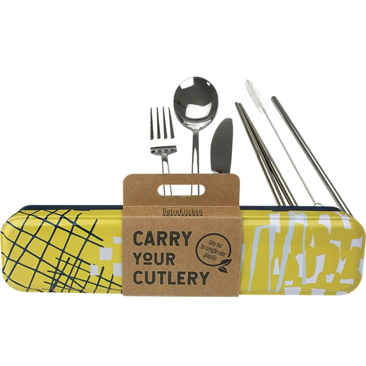 RetroKitchen Carry Your Cutlery - Abstract Stainless Steel Cutlery Set 1