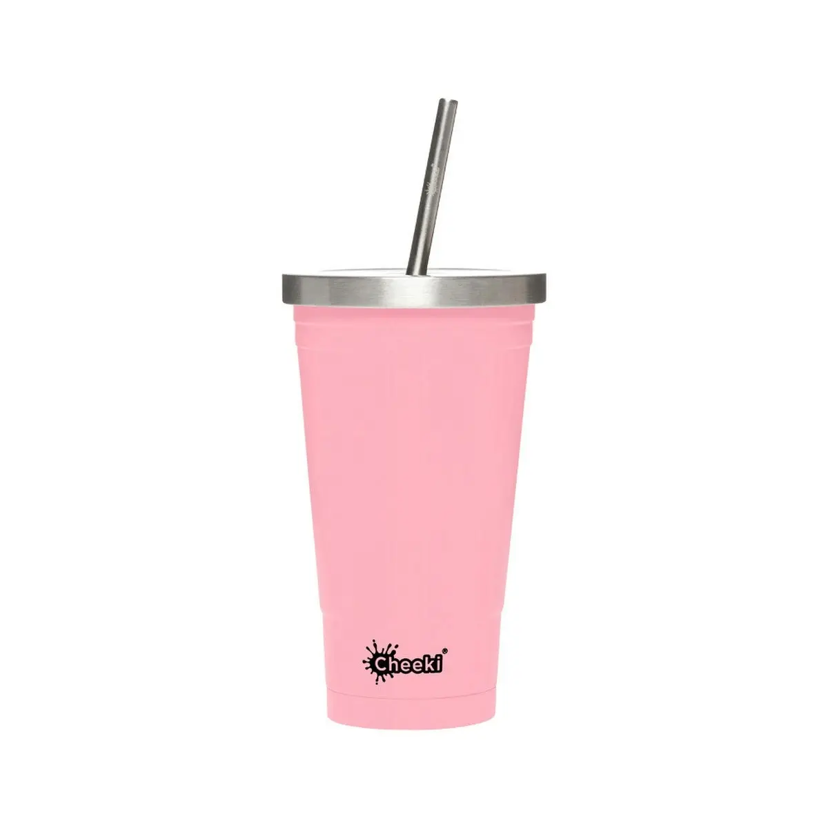 Cheeki Insulated Tumbler Pink - With S/steel Straw 500ml