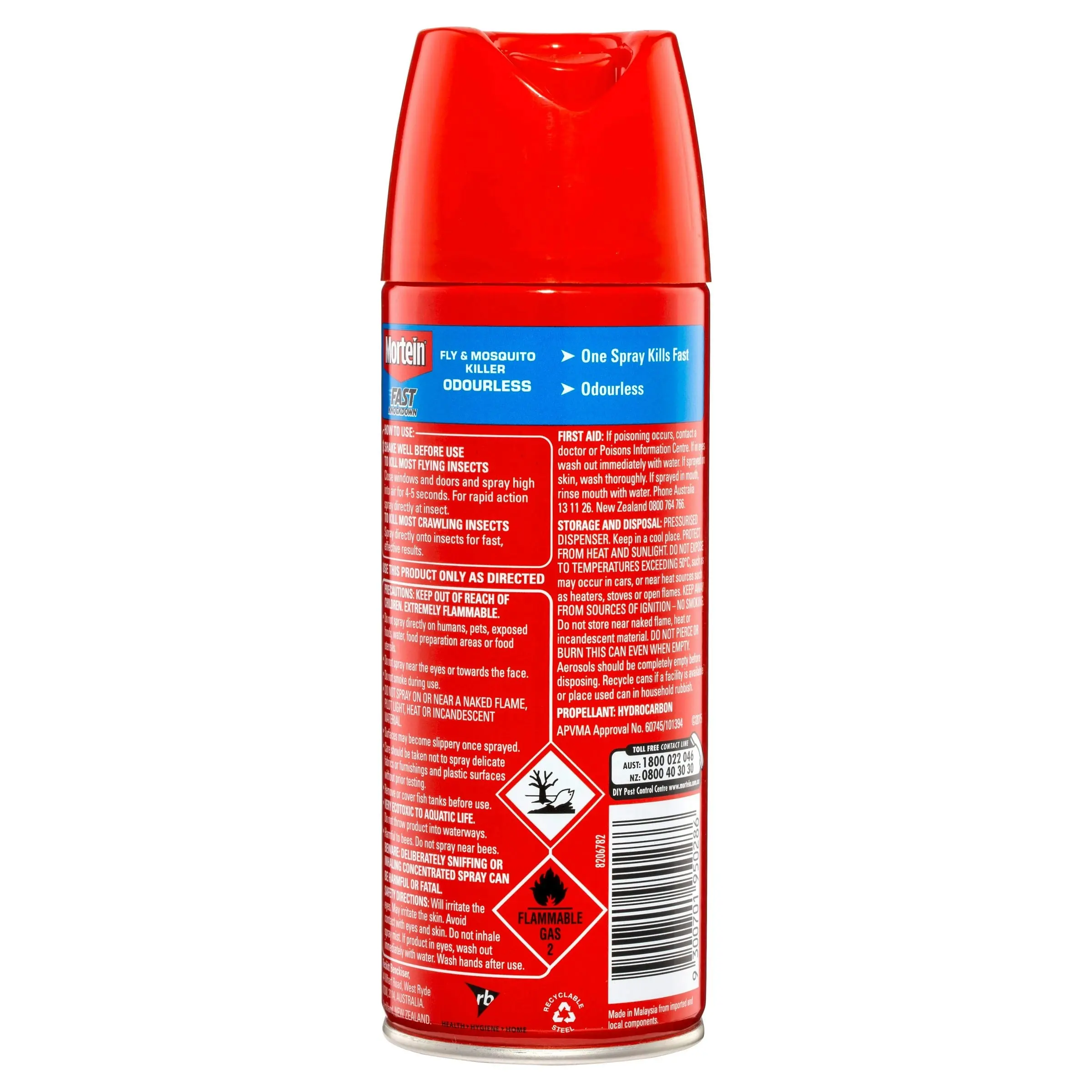 Mortein ODOURLESS FLY&INSECT SPRAY 250G