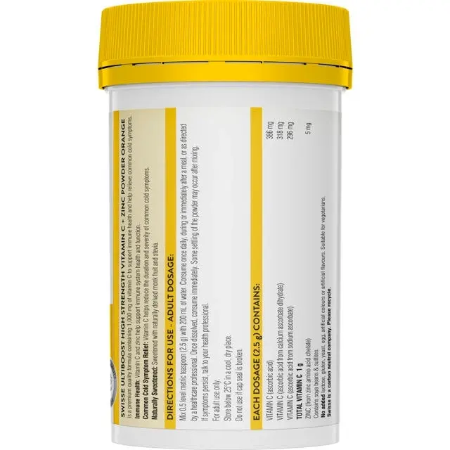 Swisse Vitamin C + Zinc Powder Orange 150g