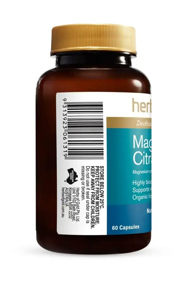 Herbs Of Gold Magnesium Citrate 900 60c