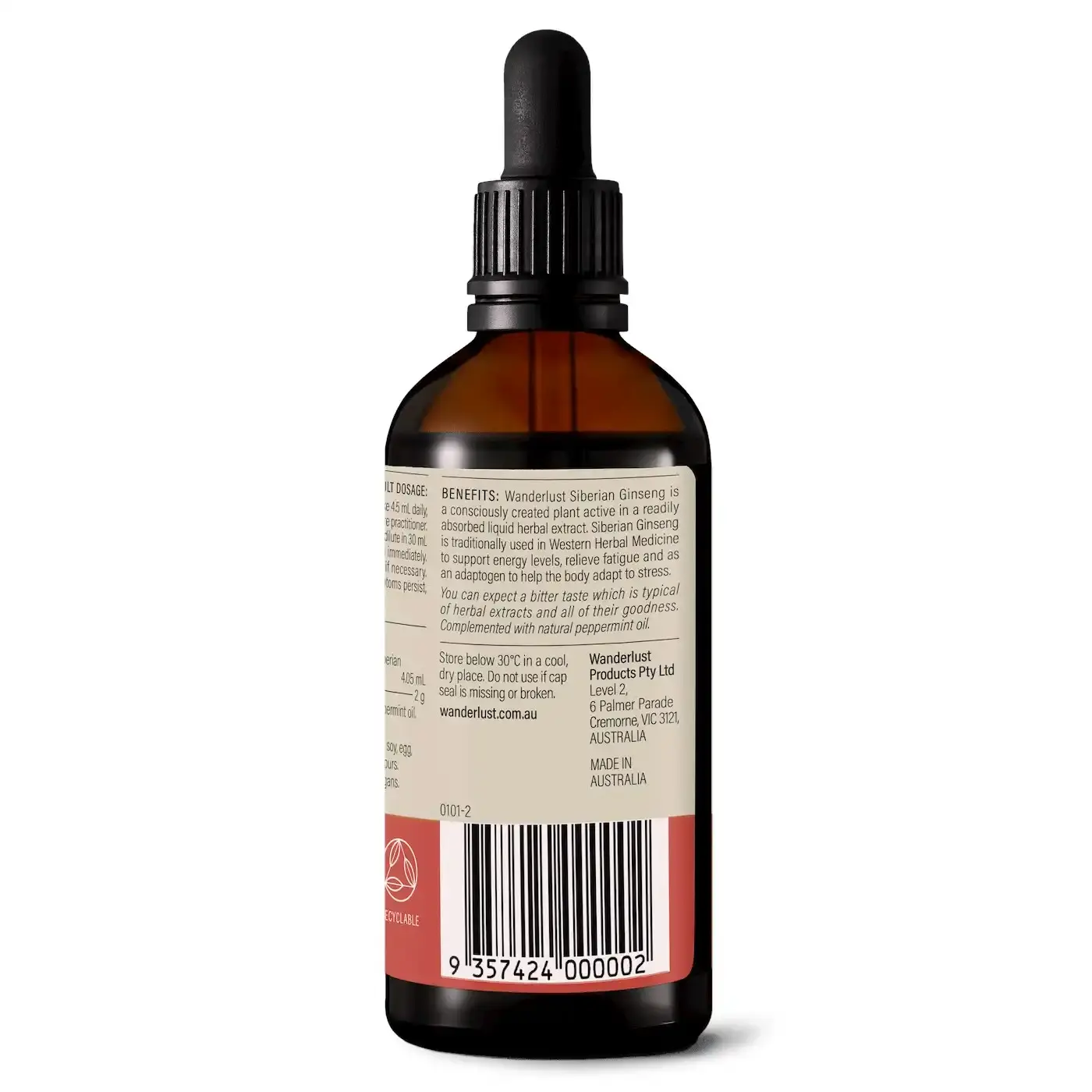 Wanderlust Siberian Ginseng Drops 90ml