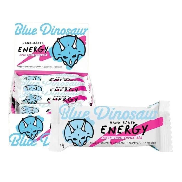 Blue Dinosaur Hand-baked Energy Bar Mylk Choc Chunk 45g 12 Pack