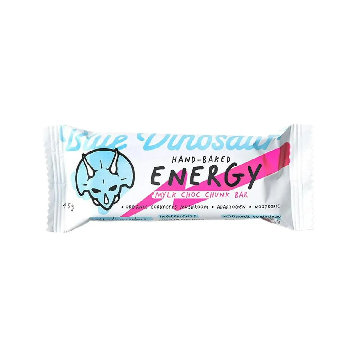 Blue Dinosaur Hand-baked Energy Bar Mylk Choc Chunk 45g 12 Pack