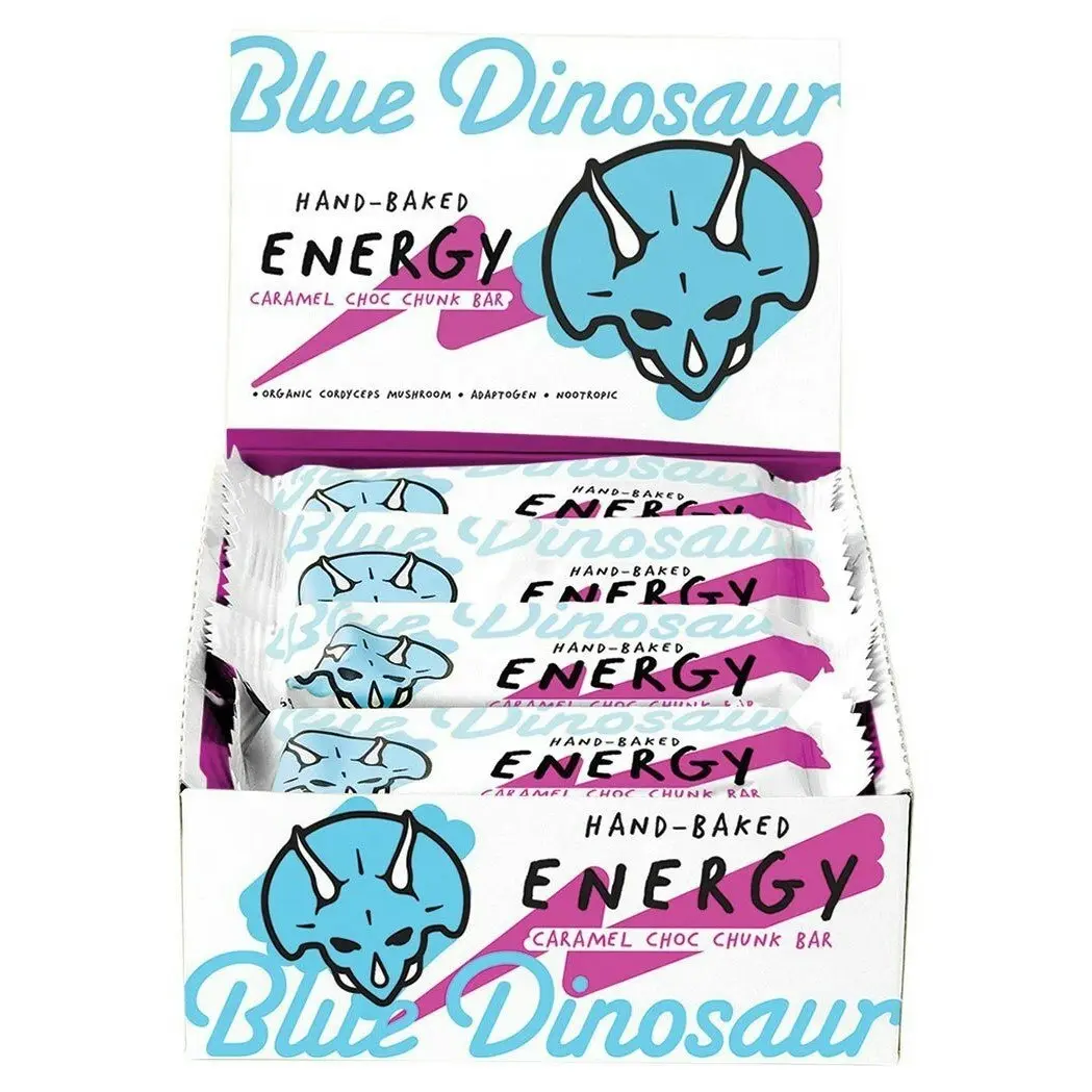 Blue Dinosaur Hand-baked Energy Bar Caramel Choc Chunk 45g 12 Pack