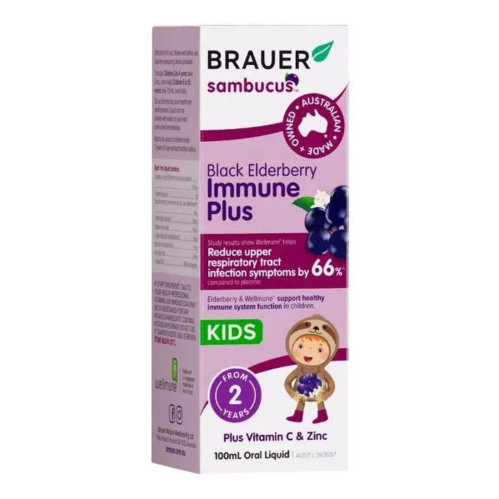 Brauer Sambucus Kids Black Elderberry Immune Plus 100ml