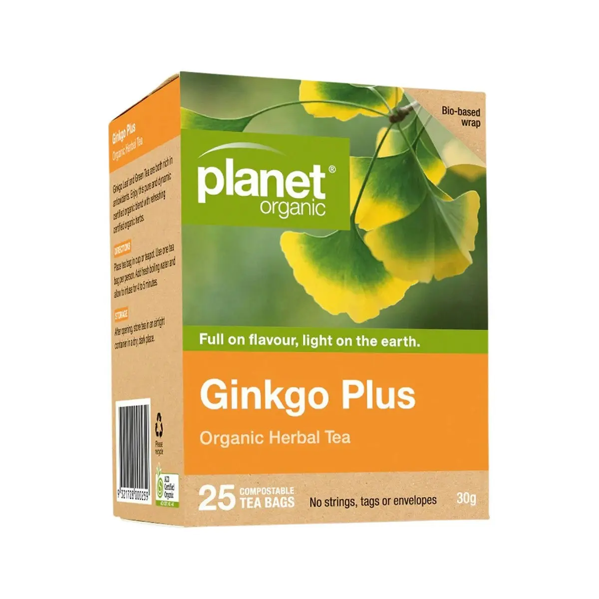 Planet Organic Herbal Tea Bags Ginkgo Plus (With Green Tea) 25