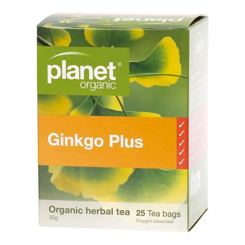 Planet Organic Herbal Tea Bags Ginkgo Plus (With Green Tea) 25