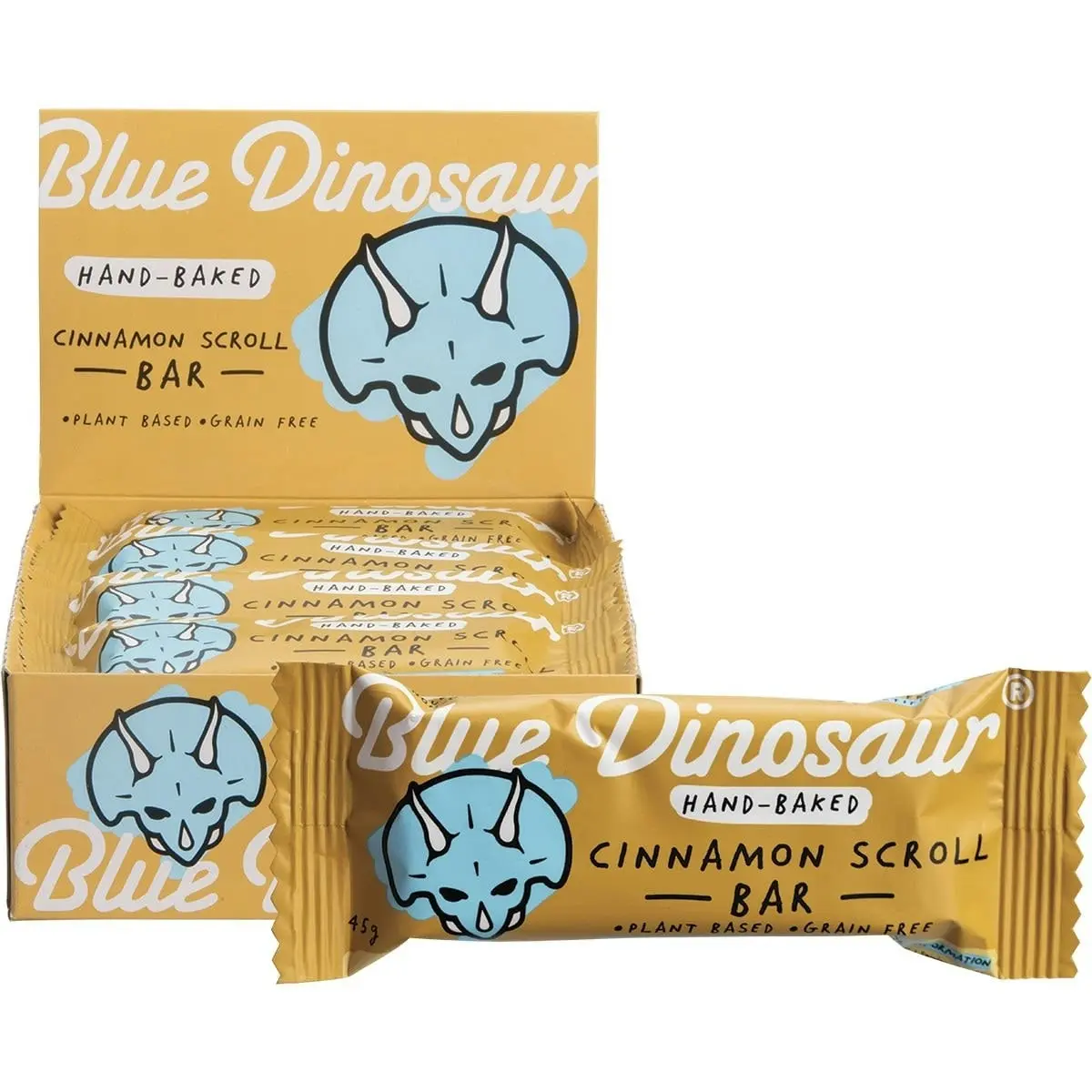 Blue Dinosaur Bar Cinnamon Scroll 45g (Pack of 12)