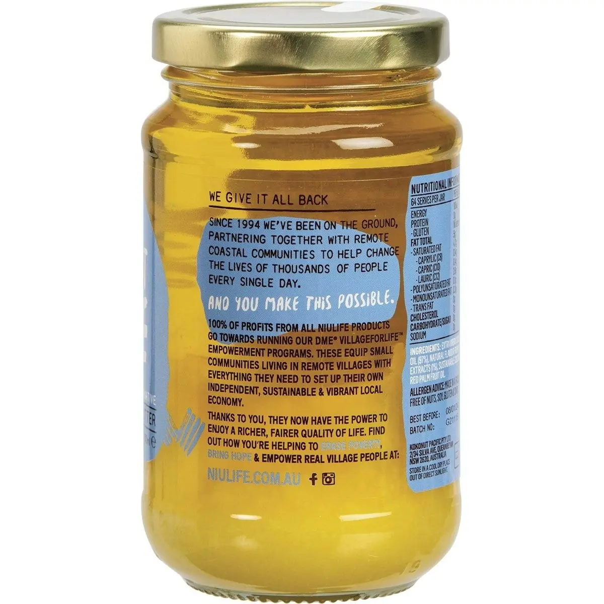 Niulife Coconut Ghee Vegan Butter Alternative 350ml