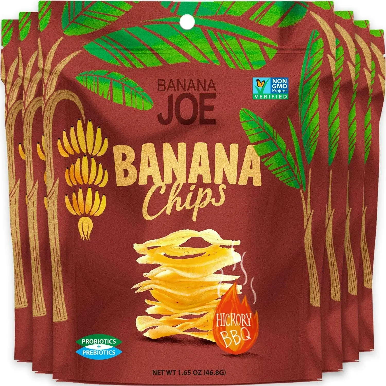 Banana Joe Banana Chips Hickory BBQ 46.8g 6 Pack