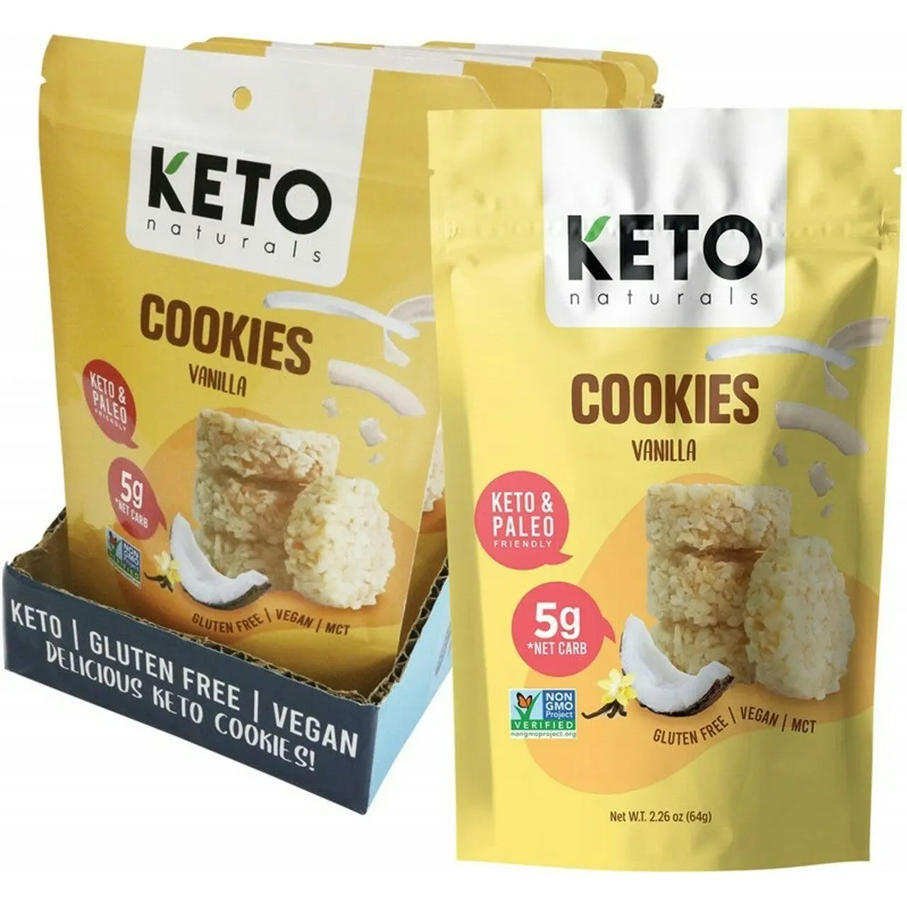 Keto Naturals Cookies Vanilla 64g 8PK