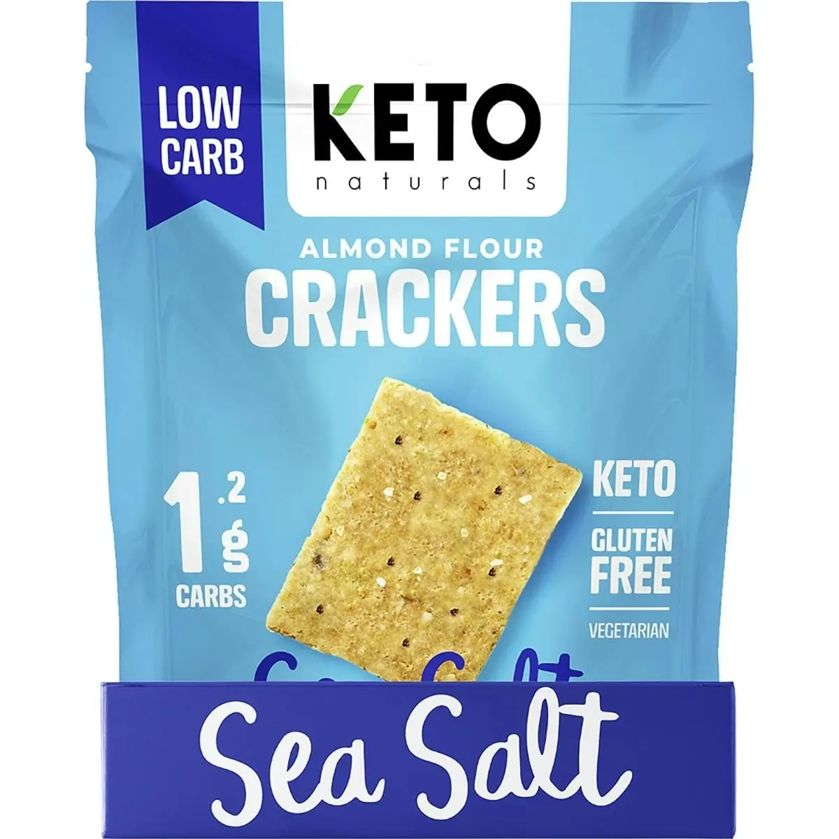 Keto Naturals Almond Flour Crackers Sea Salt 64g 8Pk