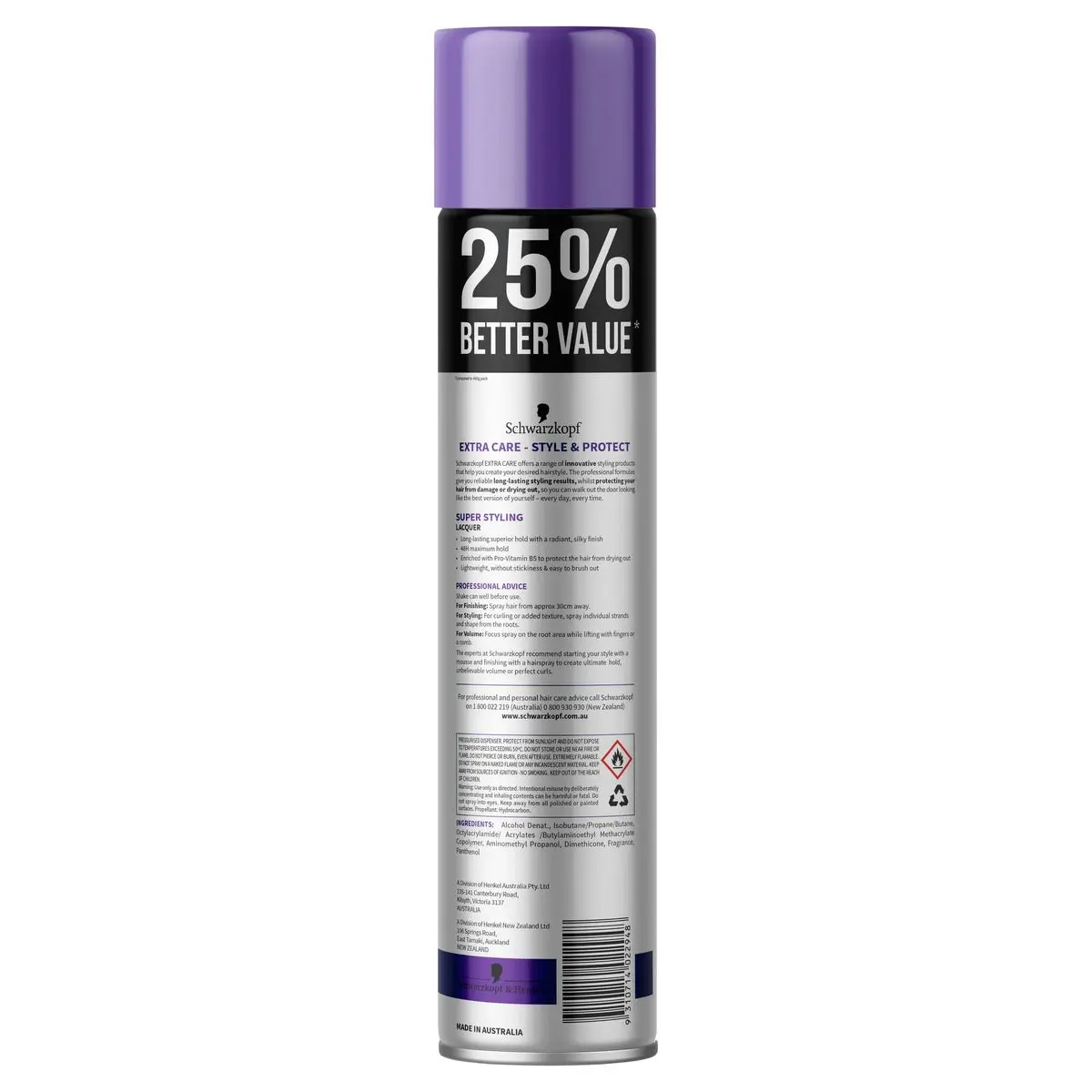 Schwarzkopf Extra Care Super Styling Lacquer Maximum Hold 500g