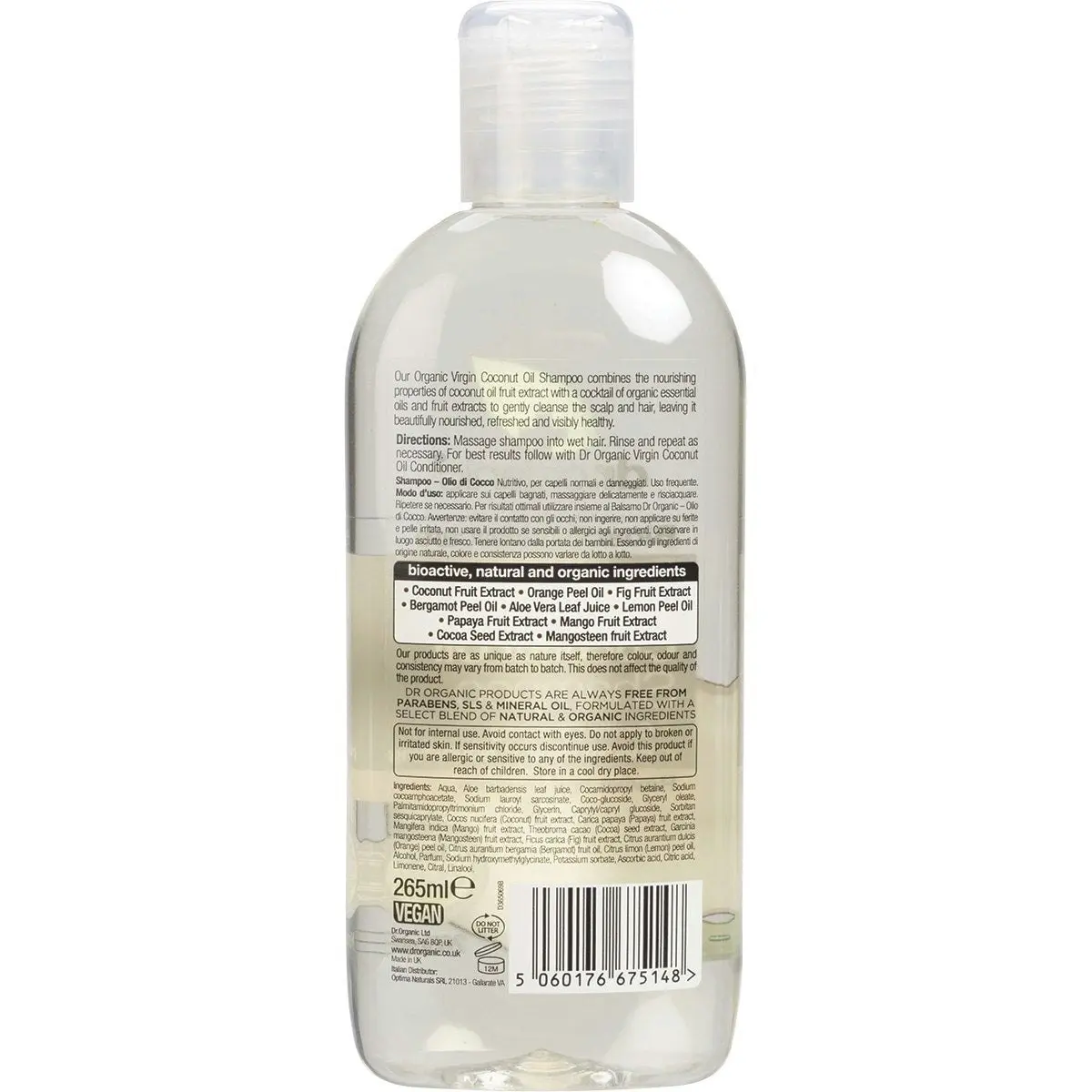 Dr Organic Shampoo Organic Virgin Coconut Oil 265ml