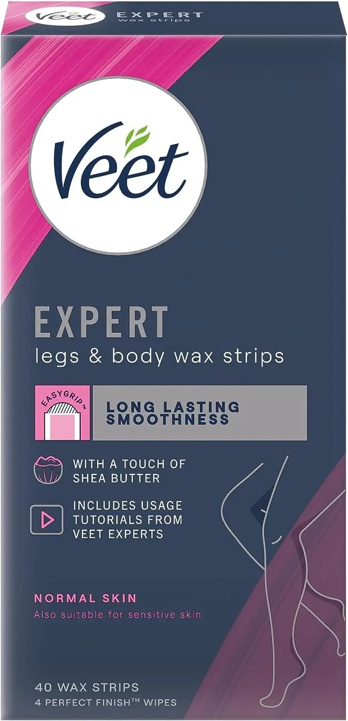 Veet Expert Hair Removal Strips Cold Wax Strips Legs & Body 40 pack