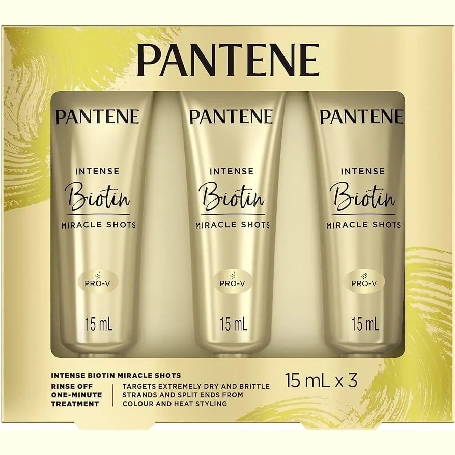 Pantene Intense Miracle Treatment Shots Biotin Nourish 3 Pack 15ml