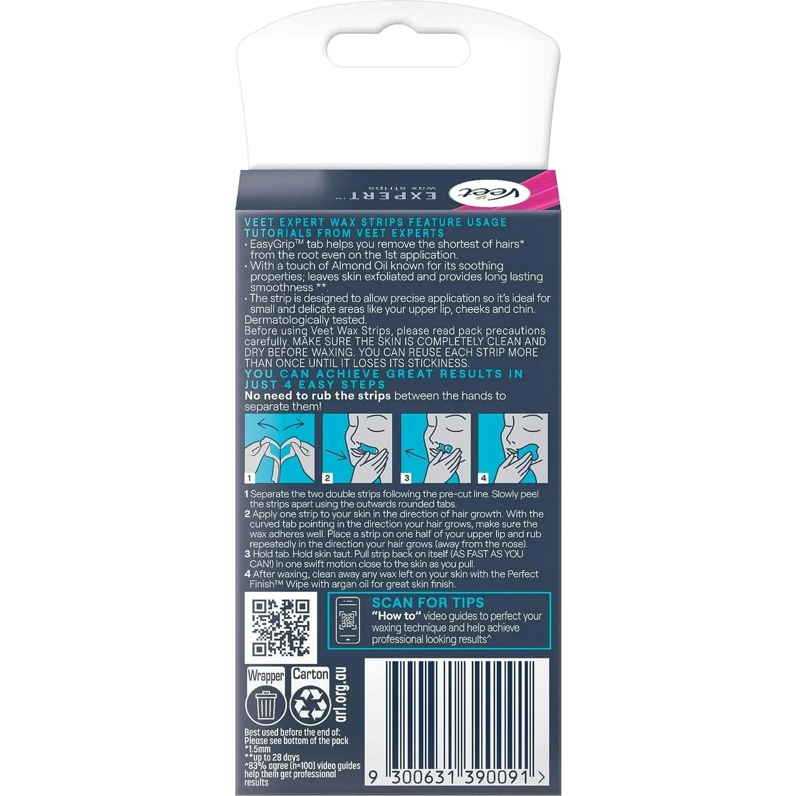 Veet Expert Face Wax Strips 20 Pack