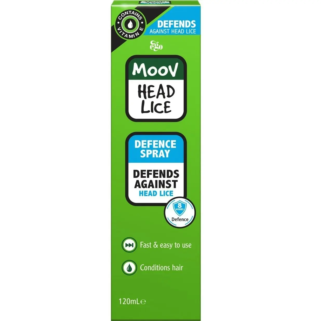 Ego Moov Head Lice Defence Spray 120ml - Lice/Nits