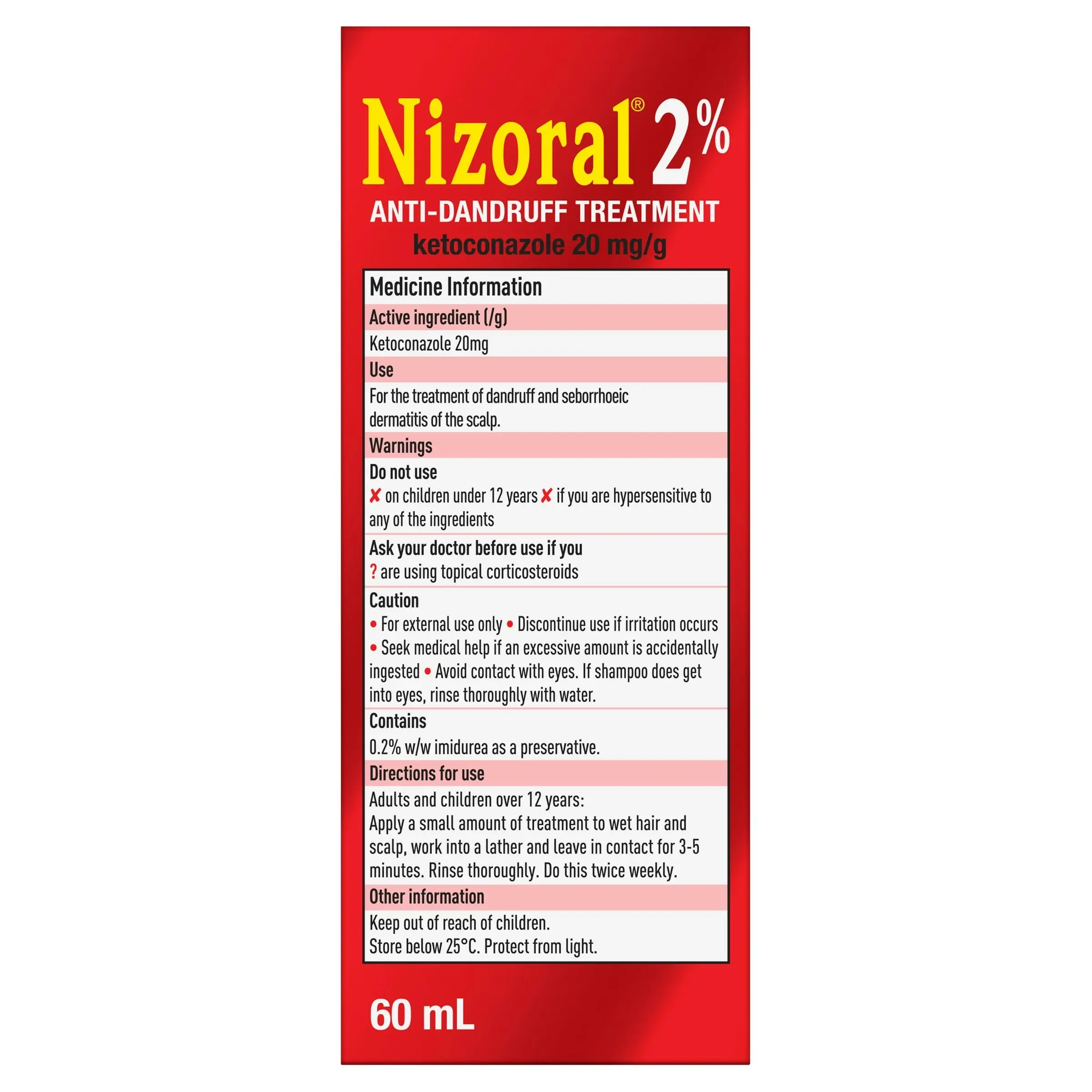 NIZORAL Anti-Dandruff Shampoo 2% 60ml