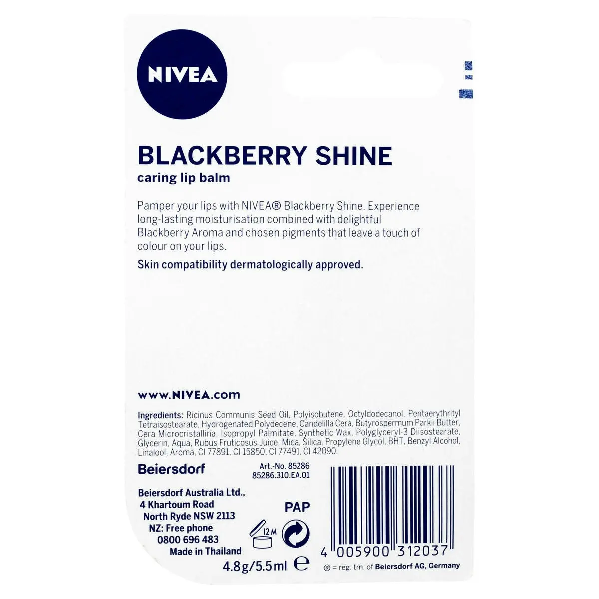 Nivea Lip Care Blackberry Shine 4.8g