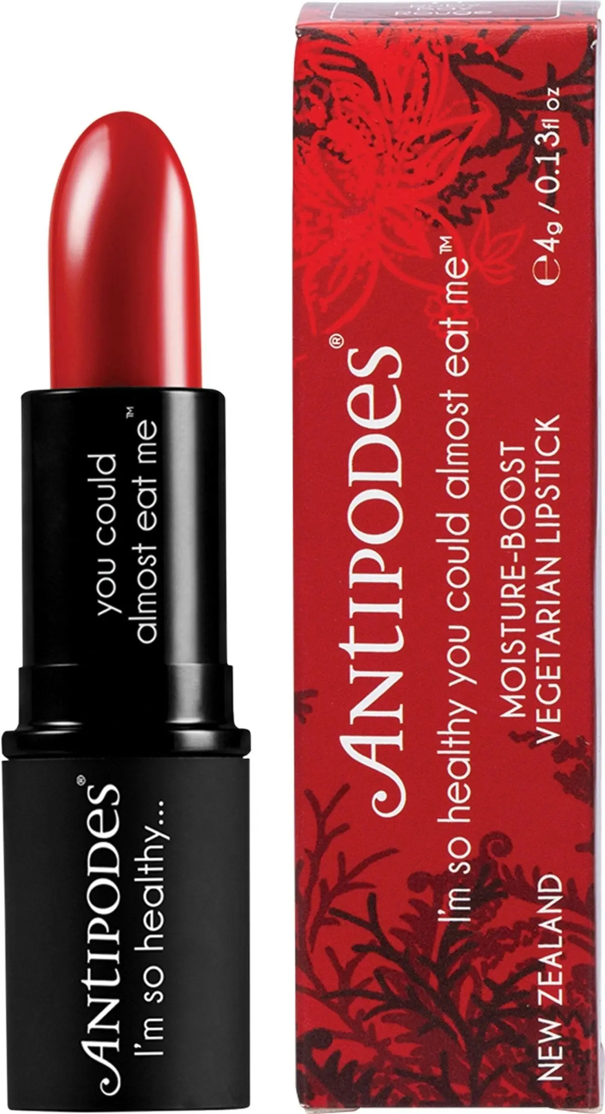 Antipodes Moisture-boost Natural Lipstick Ruby Bay Rouge 4g